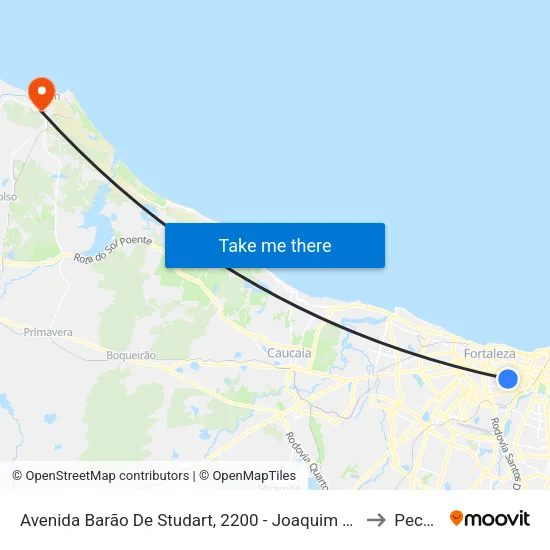 Avenida Barão De Studart, 2200 - Joaquim Távora to Pecem map