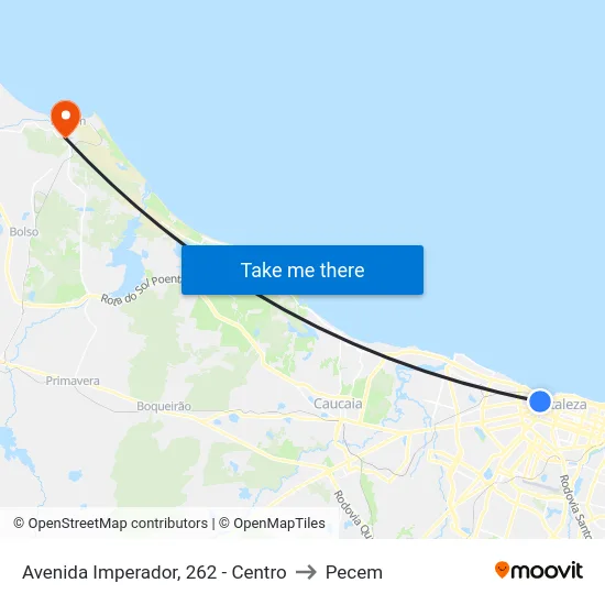 Avenida Imperador, 262 - Centro to Pecem map