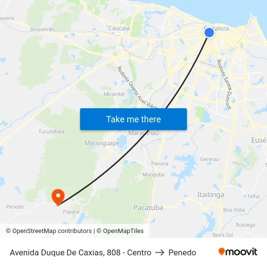 Avenida Duque De Caxias, 808 - Centro to Penedo map