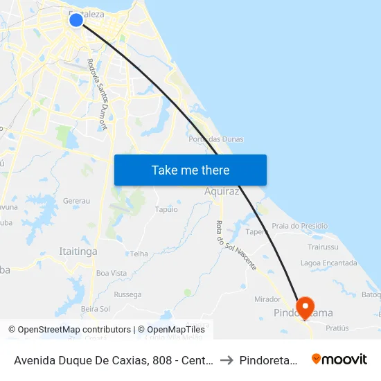 Avenida Duque De Caxias, 808 - Centro to Pindoretama map