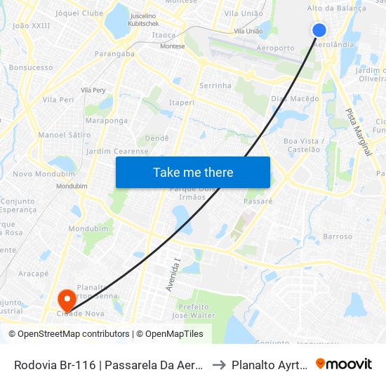 Rodovia Br-116 | Passarela Da Aerolândia - Aerolândia to Planalto Ayrton Senna map