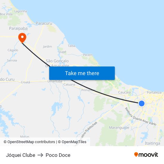 Jóquei Clube to Poco Doce map