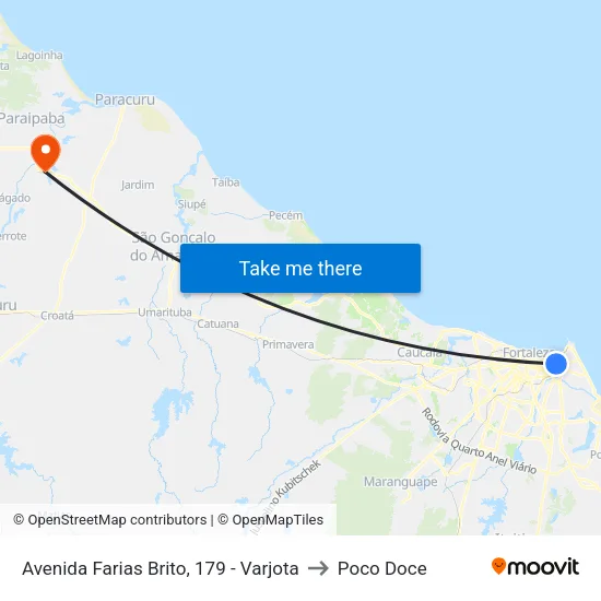 Avenida Farias Brito, 179 - Varjota to Poco Doce map