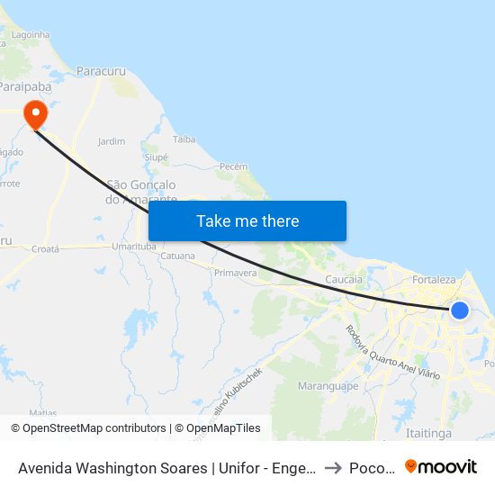 Avenida Washington Soares | Unifor - Engenheiro Luciano Cavalcante to Poco Doce map