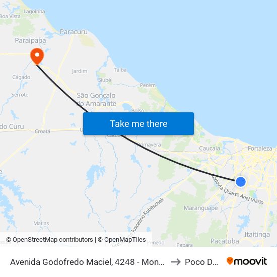 Avenida Godofredo Maciel, 4248 - Mondubim to Poco Doce map