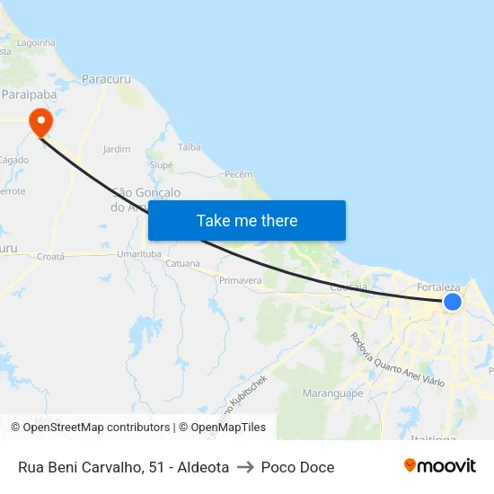 Rua Beni Carvalho, 51 - Aldeota to Poco Doce map