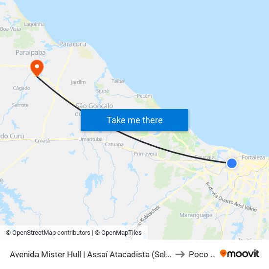 Avenida Mister Hull | Assaí Atacadista (Seletivo) - Padre Andrade to Poco Doce map