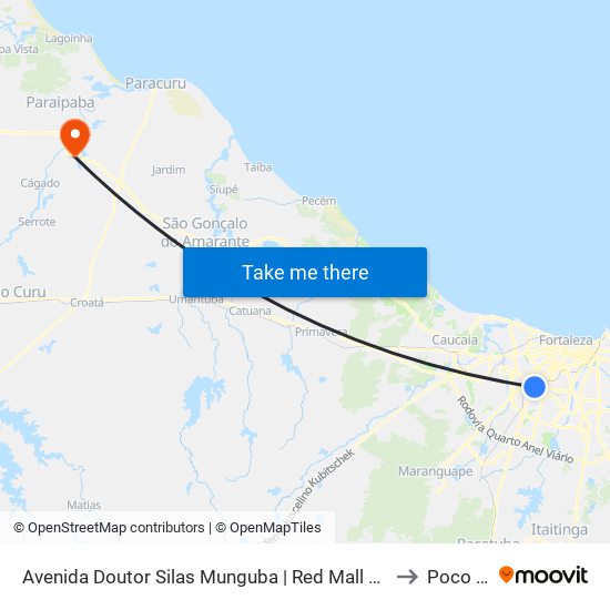 Avenida Doutor Silas Munguba | Red Mall Shopping - Parangaba to Poco Doce map