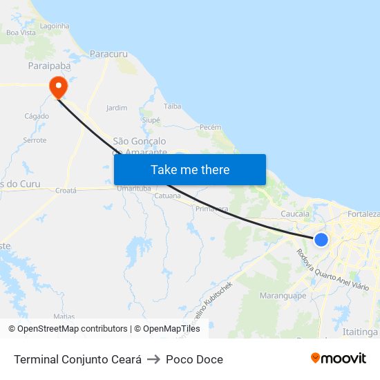 Terminal Conjunto Ceará to Poco Doce map