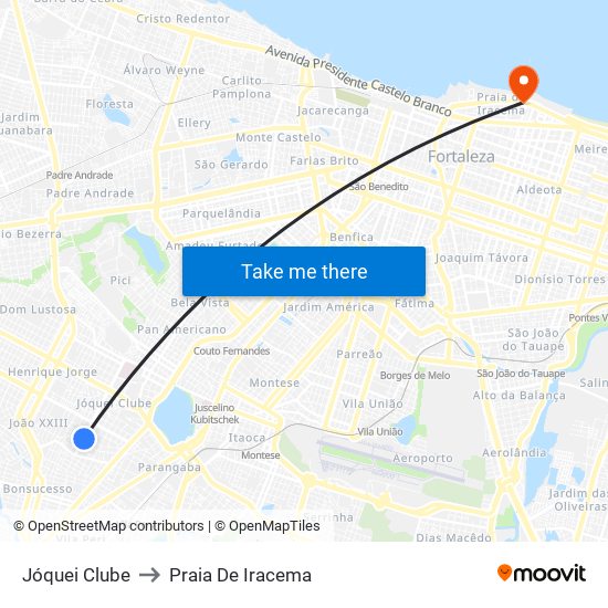 Jóquei Clube to Praia De Iracema map