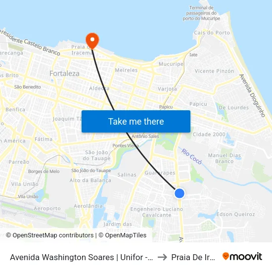Avenida Washington Soares | Unifor - Edson Queiroz to Praia De Iracema map
