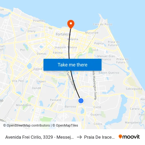 Avenida Frei Cirilo, 3329 - Messejana to Praia De Iracema map