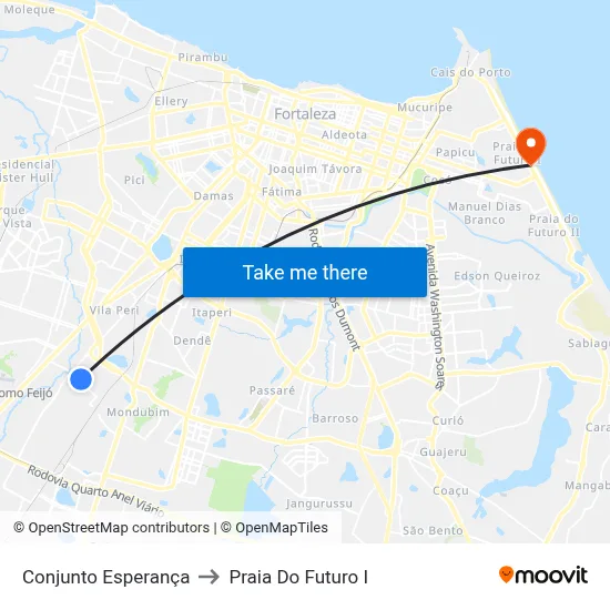 Conjunto Esperança to Praia Do Futuro I map
