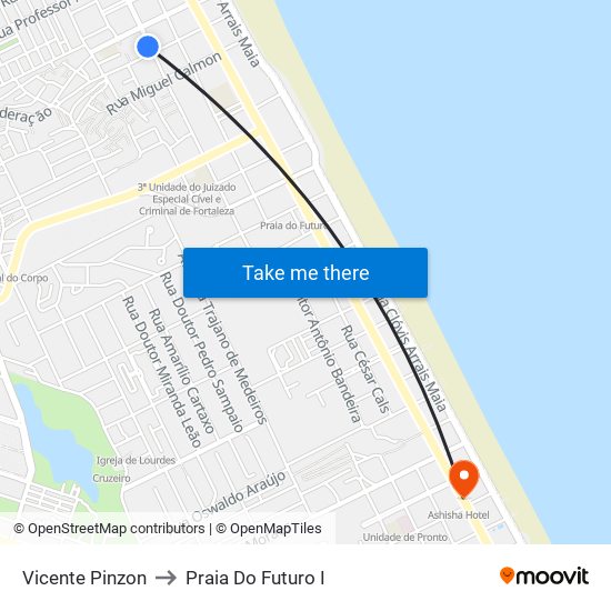 Vicente Pinzon to Praia Do Futuro I map