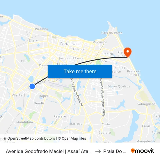 Avenida Godofredo Maciel | Assaí Atacadista - Parangaba to Praia Do Futuro I map