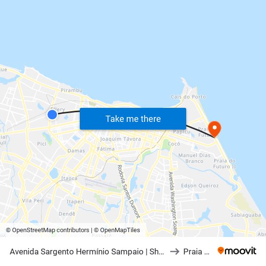 Avenida Sargento Hermínio Sampaio | Shopping Riomar Kennedy - Presidente Kennedy to Praia Do Futuro I map