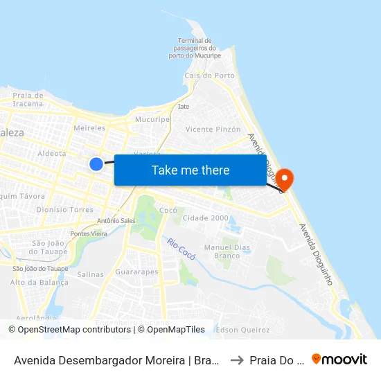 Avenida Desembargador Moreira | Bradesco Seguros - Aldeota to Praia Do Futuro I map