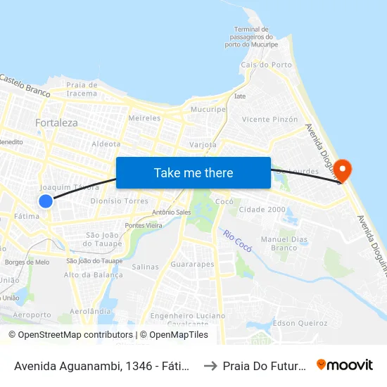 Avenida Aguanambi, 1346 - Fátima to Praia Do Futuro I map