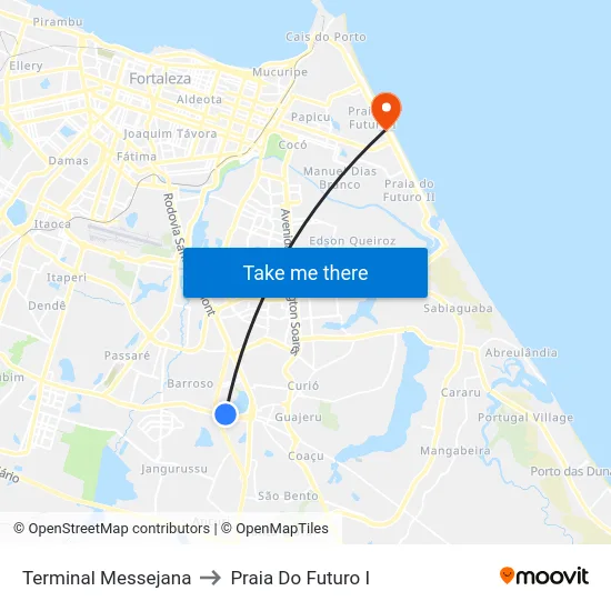 Terminal Messejana to Praia Do Futuro I map