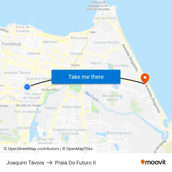 Joaquim Távora to Praia Do Futuro II map