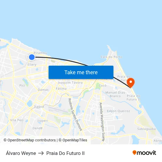 Álvaro Weyne to Praia Do Futuro II map