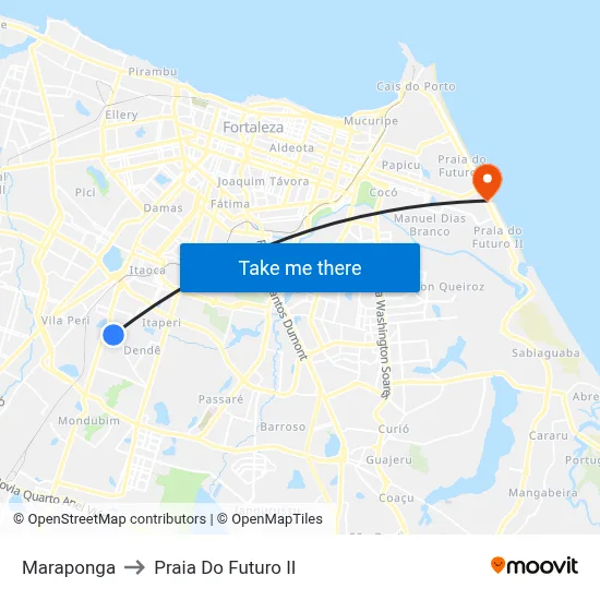 Maraponga to Praia Do Futuro II map