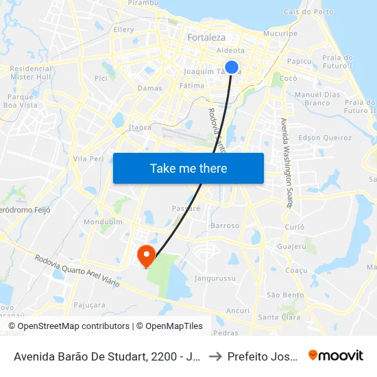 Avenida Barão De Studart, 2200 - Joaquim Távora to Prefeito José Valter map