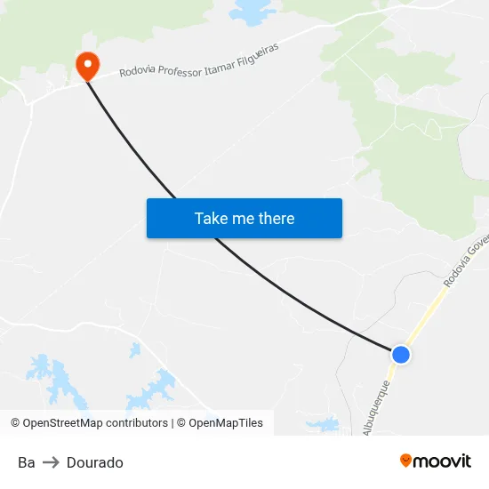 Ba to Dourado map