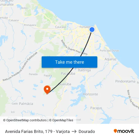 Avenida Farias Brito, 179 - Varjota to Dourado map