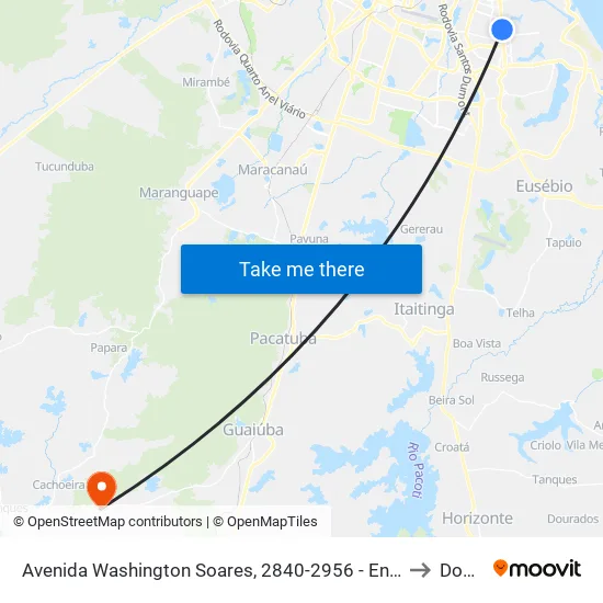 Avenida Washington Soares, 2840-2956 - Engenheiro Luciano Cavalcante to Dourado map