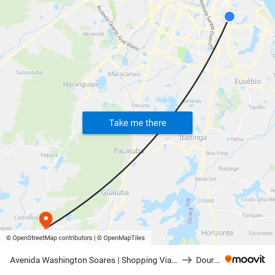 Avenida Washington Soares | Shopping Via Sul - Sapiranga to Dourado map
