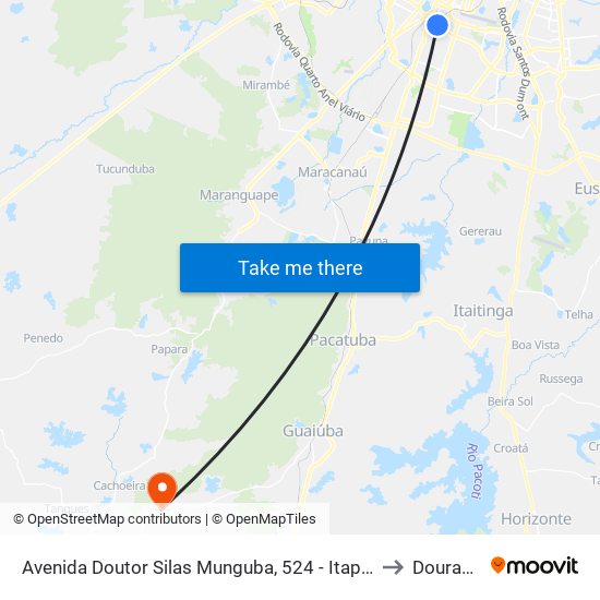 Avenida Doutor Silas Munguba, 524 - Itaperi to Dourado map