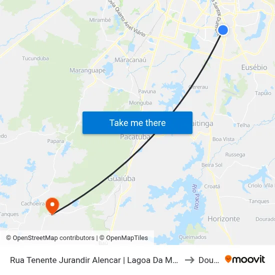 Rua Tenente Jurandir Alencar | Lagoa Da Messejana - Messejana to Dourado map