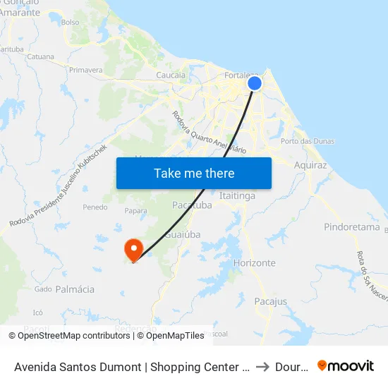 Avenida Santos Dumont | Shopping Center Um - Aldeota to Dourado map