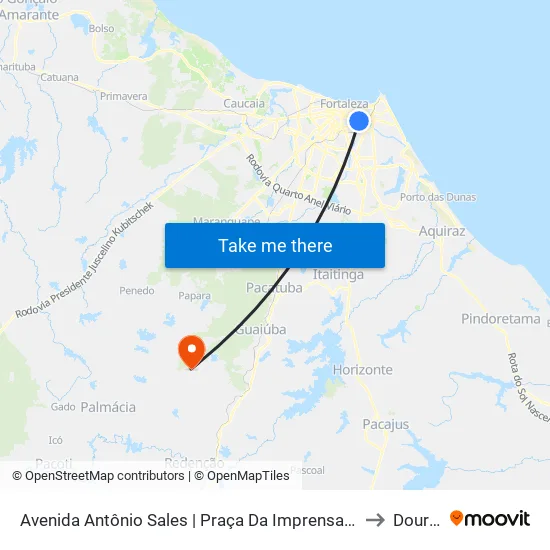 Avenida Antônio Sales | Praça Da Imprensa - Dionísio Torres to Dourado map