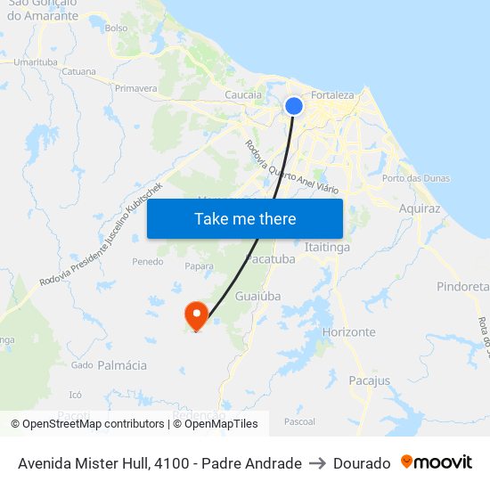 Avenida Mister Hull, 4100 - Padre Andrade to Dourado map