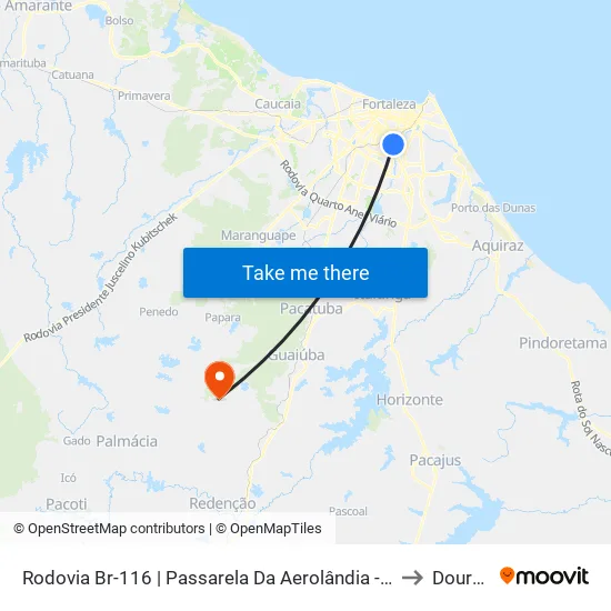 Rodovia Br-116 | Passarela Da Aerolândia - Aerolândia to Dourado map