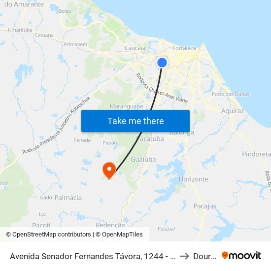 Avenida Senador Fernandes Távora, 1244 - Henrique Jorge to Dourado map