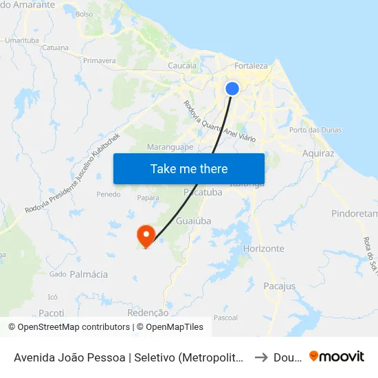 Avenida João Pessoa | Seletivo (Metropolitano) - Demócrito Rocha to Dourado map