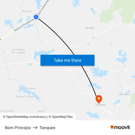 Bom Princípio to Tanques map