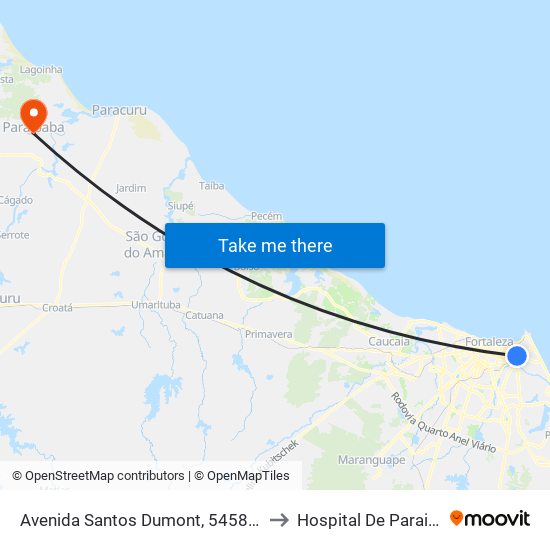 Avenida Santos Dumont, 5458 - Cocó to Hospital De Paraipaba map