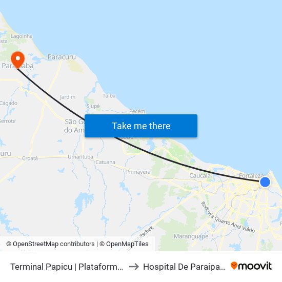 Terminal Papicu | Plataforma A to Hospital De Paraipaba map