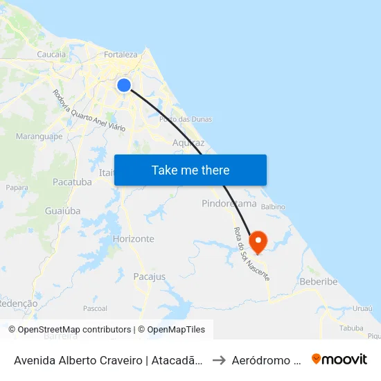 Avenida Alberto Craveiro | Atacadão - Dias Macedo to Aeródromo Darinha map