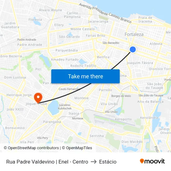 Rua Padre Valdevino | Enel - Centro to Estácio map