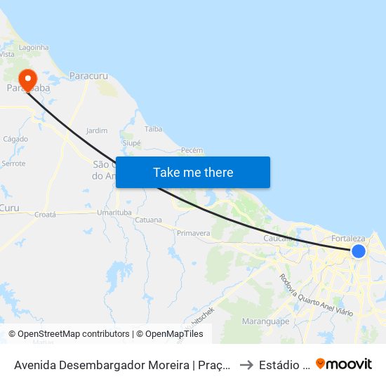 Avenida Desembargador Moreira | Praça Da Imprensa - Dionísio Torres to Estádio O Zezão map