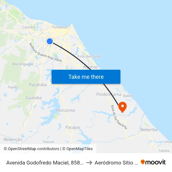 Avenida Godofredo Maciel, 858 - Itaperi to Aeródromo Sítio Vodó map