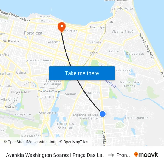 Avenida Washington Soares | Praça Das Lavadeiras - Engenheiro Luciano Cavalcante to Prontocardio map