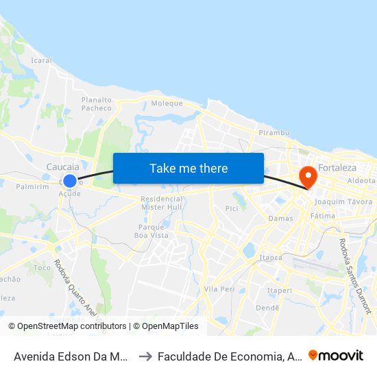 Avenida Edson Da Mota Correia | Iandê Shopping - Centro to Faculdade De Economia, Administração, Atuária, Contabilidade Da Ufc map