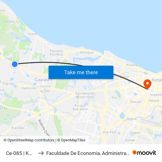 Ce-085 | Km 10 - Garrote to Faculdade De Economia, Administração, Atuária, Contabilidade Da Ufc map