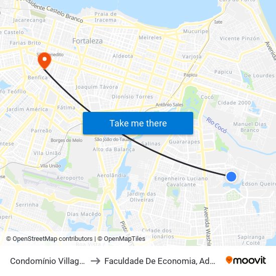 Condomínio Village Água Fria - Edson Queiroz to Faculdade De Economia, Administração, Atuária, Contabilidade Da Ufc map